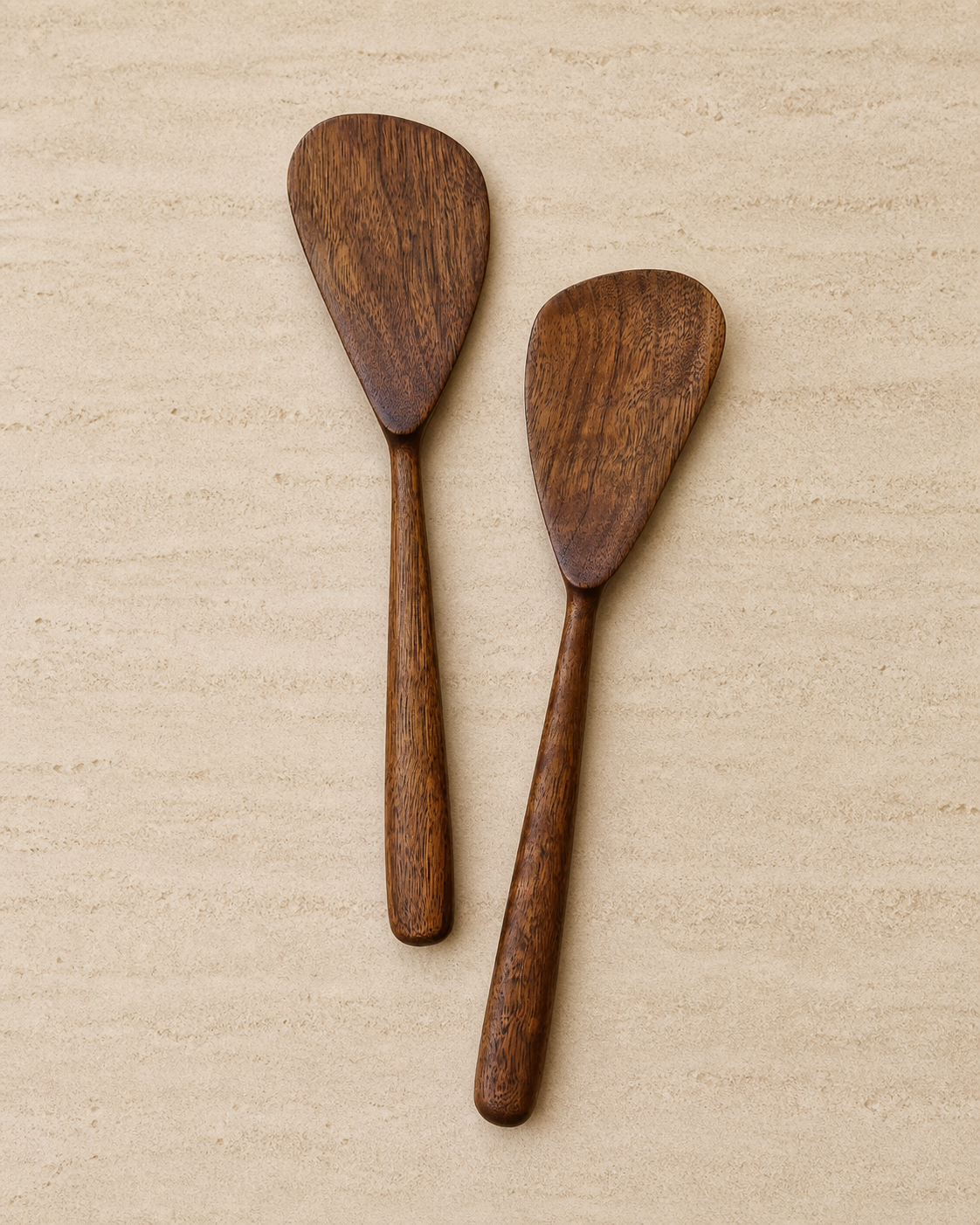 WALNUT WOOD SALAD SERVING SET