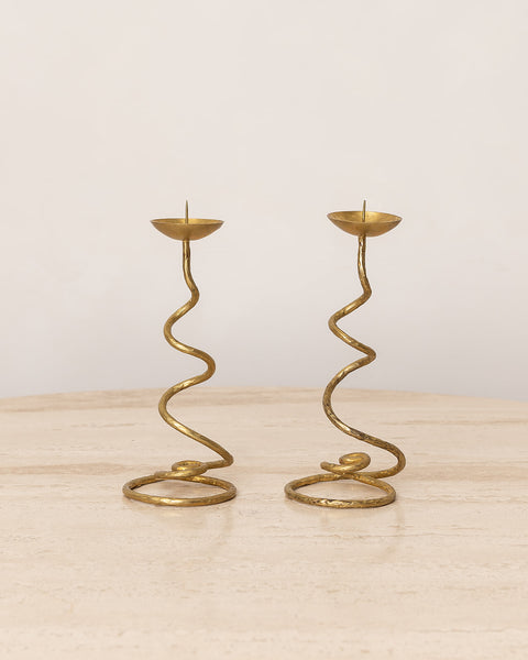 SPIRAL BRASS CANDLESTICK