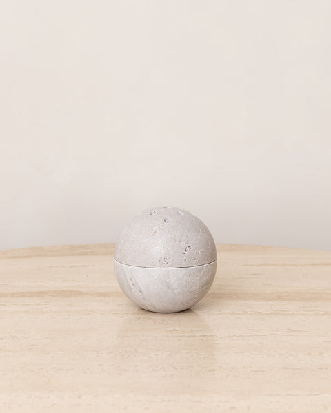 TRAVERTINE SPHERE INCENSE BURNER