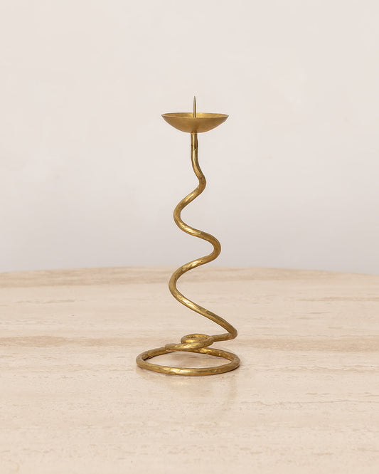 SPIRAL BRASS CANDLESTICK