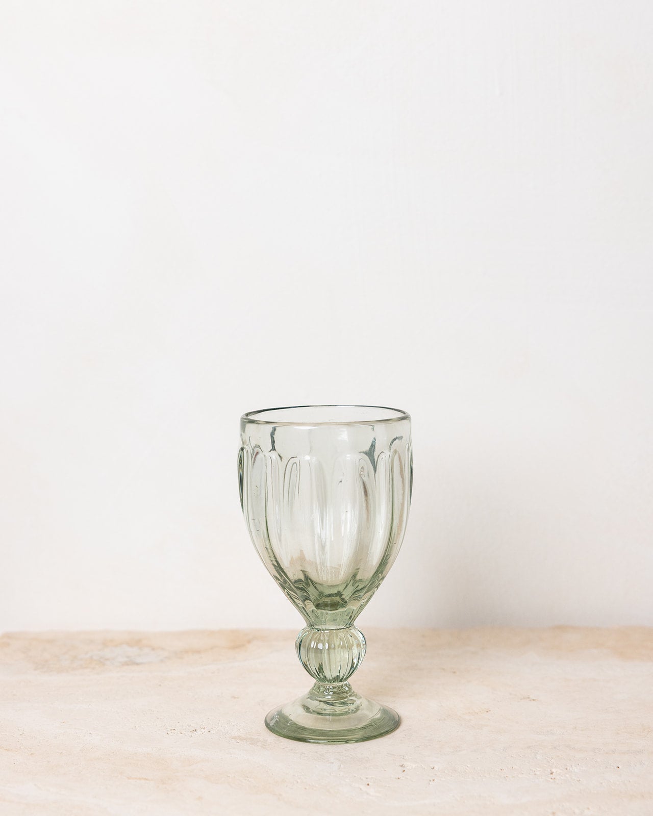 HANDBLOWN FLUTED WINE GLASS