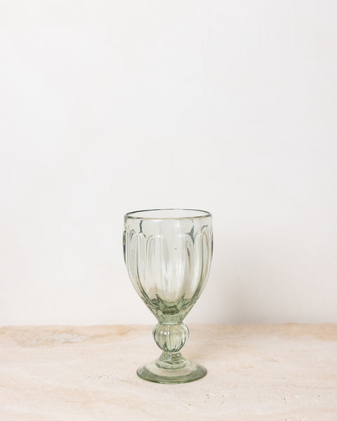 HANDBLOWN FLUTED WINE GLASS