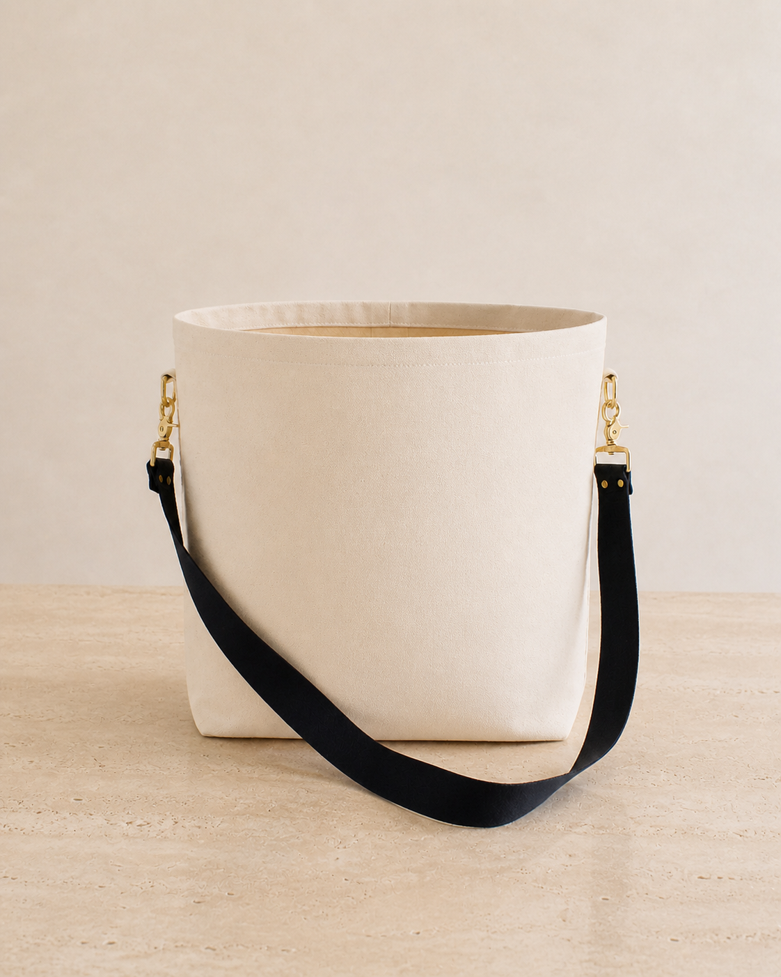 TOTE BAG WITH LEATHER STRAP