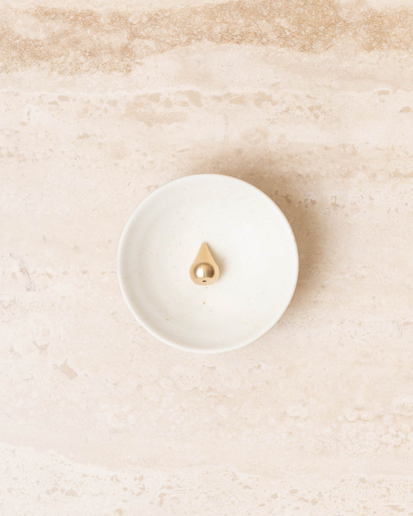 TALL BRASS WATERDROP SHAPE INCENSE HOLDER
