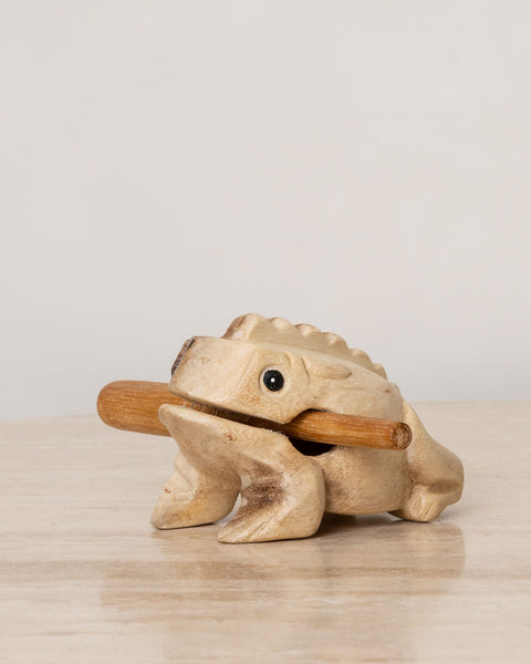 Wooden Pull Along Frog with Drum - The Bohemian Collective
